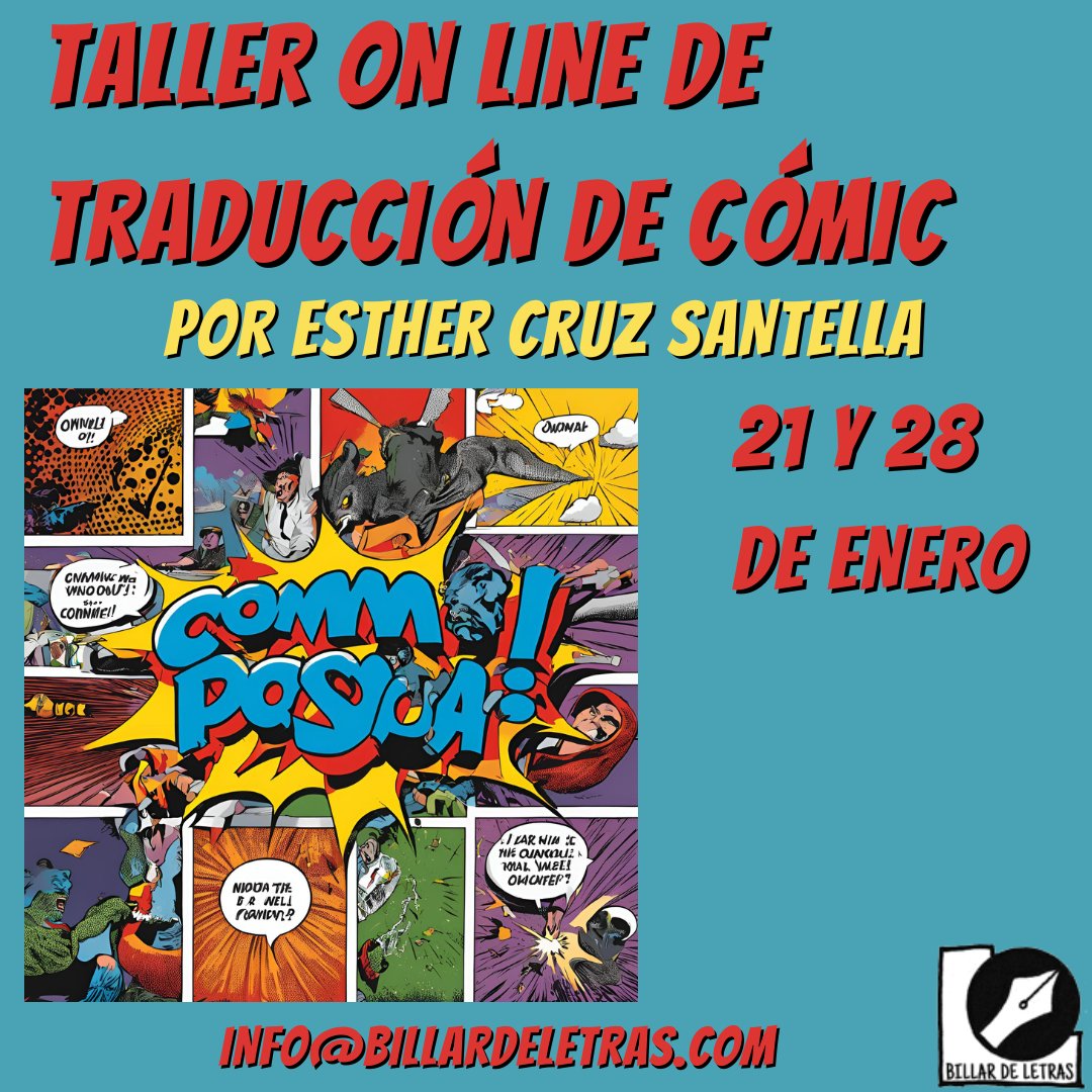 ¿Te has puesto a pensar que traducir tebeos es traducir #narrativa, traducir #poesia , traducir #Teatro  y traducir #ensayo? Por eso lanzamos esta pasada de #cursononline express:
billardeletras.com/blog/taller-de…
#traduccion #traduccionlibros #cetl #ests #ceatl #comic #comicfiesta2024