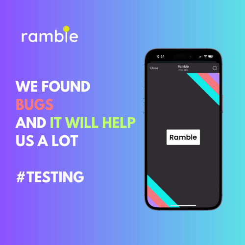 ramble_app's tweet photo. Thank you to our testers! 🐛 Your help uncovering bugs makes $Ramble even better. 🙌 Together, we’re building a fun and safe platform. Your feedback means the world to us. ❤️ #RambleGame #TeamWork https://t.co/GVNv5dU2SG