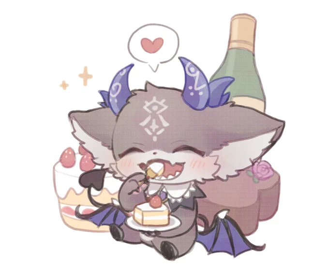 でびさまケーキいっぱい食べてね…!#でびるさまにささげるえ#おそろしいあくまの発生祭2024 