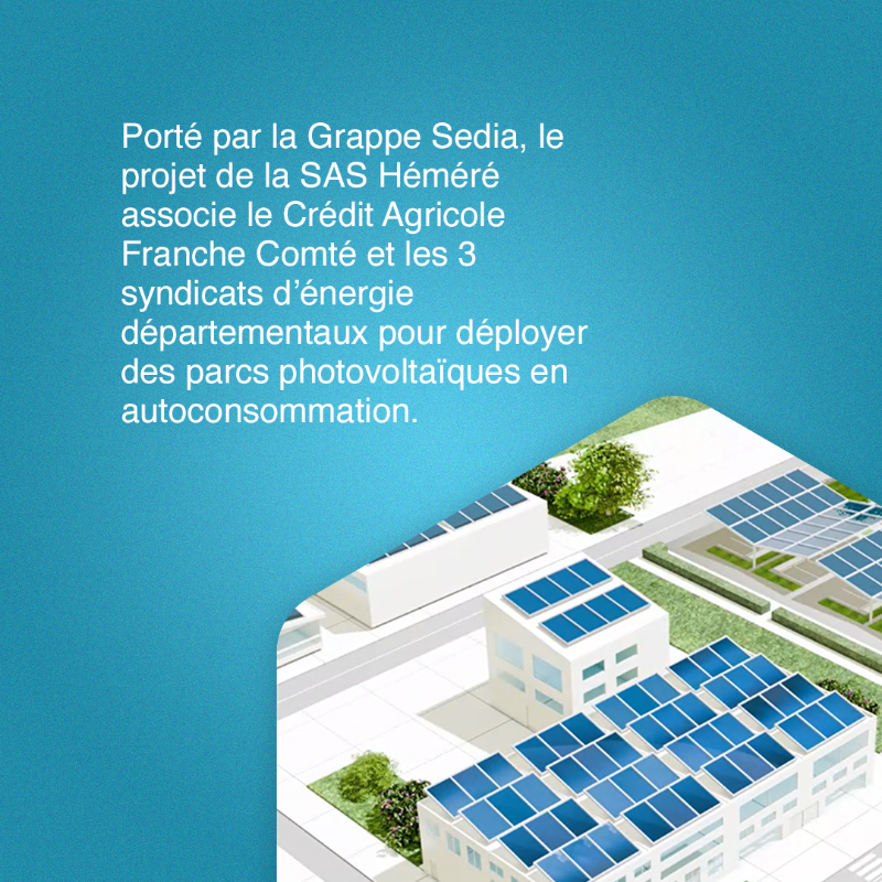 BanqueDesTerr's tweet photo. Et si on créait une énergie locale plus #durable ?

La famille des SEM (Sociétés d'économie mixte) et filiales de SEM EnR compte une nouvelle structure !

La  SAS  Héméré va déployer des parcs photovoltaïques dans les départements du Doubs, du Jura et de la Haute-Saône 🌱