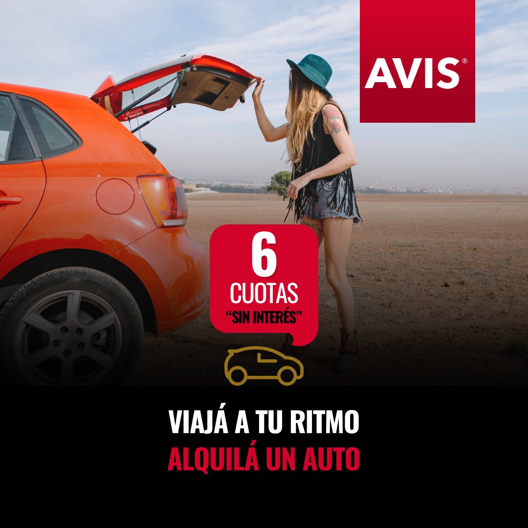 Este #verano, ¡las #vacaciones empiezan con un #auto listo para vos! ¿#Playa, #montaña o #ciudad? No importa tu destino, con nosotros podés llegar a donde quieras, porque estamos en todo el país. Reservá con anticipación en 6 #cuotas #sininterés. Avis.com.ar