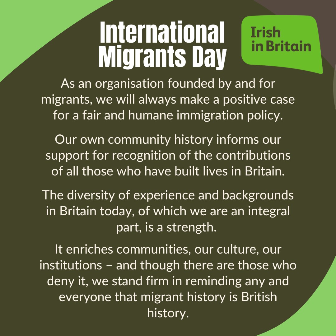 It's #InternationalMigrantsDay &amp; our own community history informs our support for recognition of the contributions of all those who have built lives in Britain

Diversity enriches society &amp; we stand firm in reminding any &amp; everyone that migrant history is British history