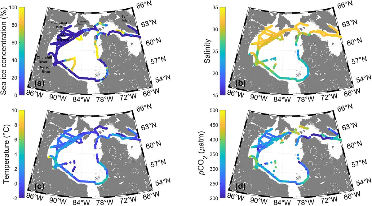 Mohamed Ahmed et al.* look at the pCO₂ characteristics of the Hudson Bay during ice-melt season.

doi.org/10.1525/elemen…

#ocean #co2 #HudsonBay #Canada

Brent G. T. Else, Brian Butterworth, David W. Capelle, Céline Guéguen, Lisa A. Miller, Claudie Meilleur,
Tim Papakyriakou