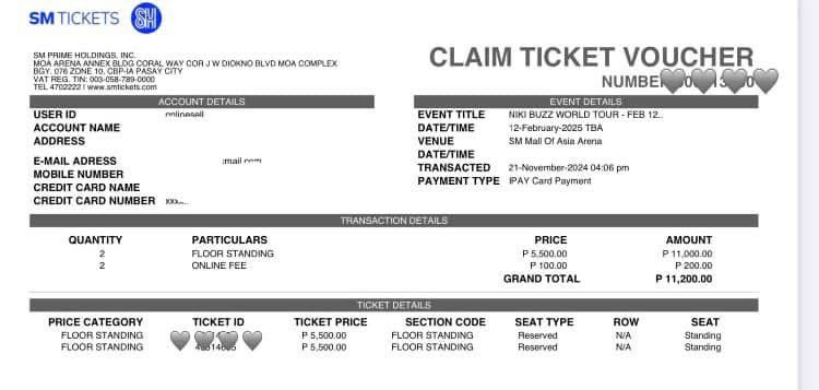 jylxmn's tweet photo. NIKI Buzz World Tour 
For sale (2) tickets 
Wts lfb wtb lfs

- Day 2- Feb 12
- (2) floor standing ☺️
- not srp 
- meet up only (MOA)

Rfs: got our preferred tix (day 1) 🥰

#NIKIBUZZWORLDTOUR https://t.co/P0KcfJzIAo