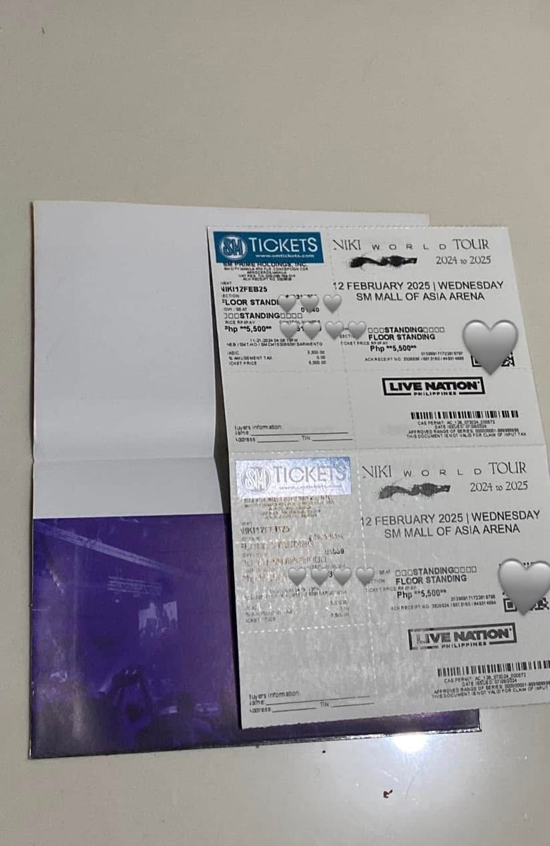jylxmn's tweet photo. NIKI Buzz World Tour 
For sale (2) tickets 
Wts lfb wtb lfs

- Day 2- Feb 12
- (2) floor standing ☺️
- not srp 
- meet up only (MOA)

Rfs: got our preferred tix (day 1) 🥰

#NIKIBUZZWORLDTOUR https://t.co/P0KcfJzIAo