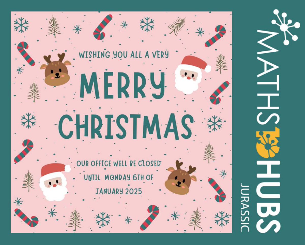 Wishing you all a restful break with your family and friends from everyone at the Jurassic Maths Hub. bit.ly/3XqqZ8R