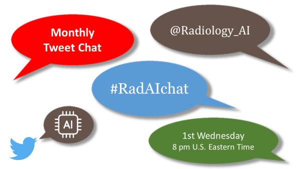 Radiology_AI's tweet photo. Join the @Radiology_AI tweet chat! Follow #RadAIchat -- 1st Wednesday of every month at 8 pm Eastern Time (US) @HElhalawaniMD https://t.co/Q06cUCMH4U #ML #DeepLearning #ArtificialIntelligence https://t.co/y4iyFME8bU