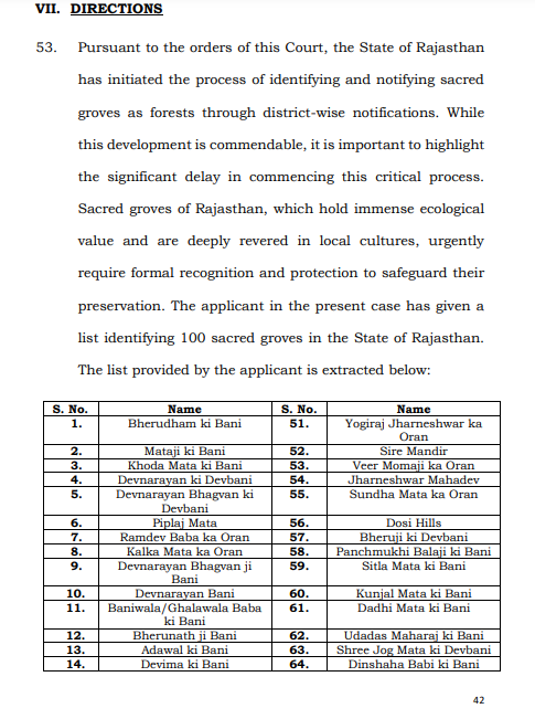 lifeindia2016's tweet photo. Latest: Supreme Court's important Judgement on Sacred Groves. Directs for identification and protection of Sacred Groves in Rajasthan. Suggests that all sacred groves should be declared as CFR under Forest Rights Act. Recognizes the cultural and ecological role of sacred groves https://t.co/I4NjWq1CC3