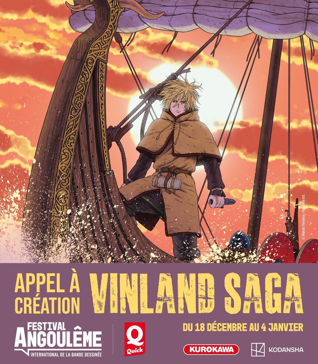 PapayouFR's tweet photo. 🚨Les potes j'ai un truc de fou pour vous ! 

Makoto Yukimura (auteur de Vinland Saga) est l'invité du festival d’Angoulême cette année et pour l’occasion il vous invite à un appel à création. Du 18 au 4 janvier, dessinez VOTRE Vicking et il découvrira et choisira son dessin coup de cœur 🧡

Ca se passe sur insta : https://t.co/wAqvULprOL

L’auteur de l’oeuvre sélectionné remportera :

✨ Une invitation au Festival International de la Bande Dessinée d’Angoulême
✨ Une dédicace exclusive du mangaka
✨ L’intégral des 28 tomes de Vinland Saga offerts par Kurokawa
✨ Un accès VIP pour deux à l’exposition
✨ Une nuit d’hébergement incluse

Tout ca se fait grâce au festival @bdangouleme , à @QuickFrance_   et aux éditions @Kurokawa  🧡