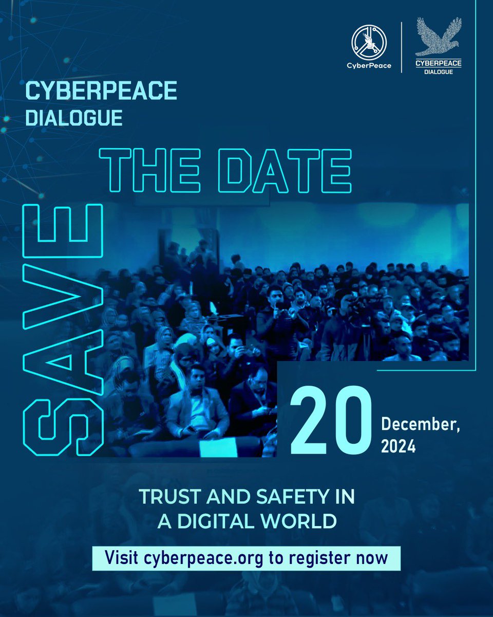Don’t miss #CyberPeaceDialogue, a unique platform to explore Trust and Safety in a Digital World.

📅 20th Dec 2024
📍 IIIT, Delhi

🔗 Register now: cyberpeace.org/events/cyberpe…

#CyberPeace☮️ #CyberSecurity #DigitalTrust #SafeDigitalFuture
