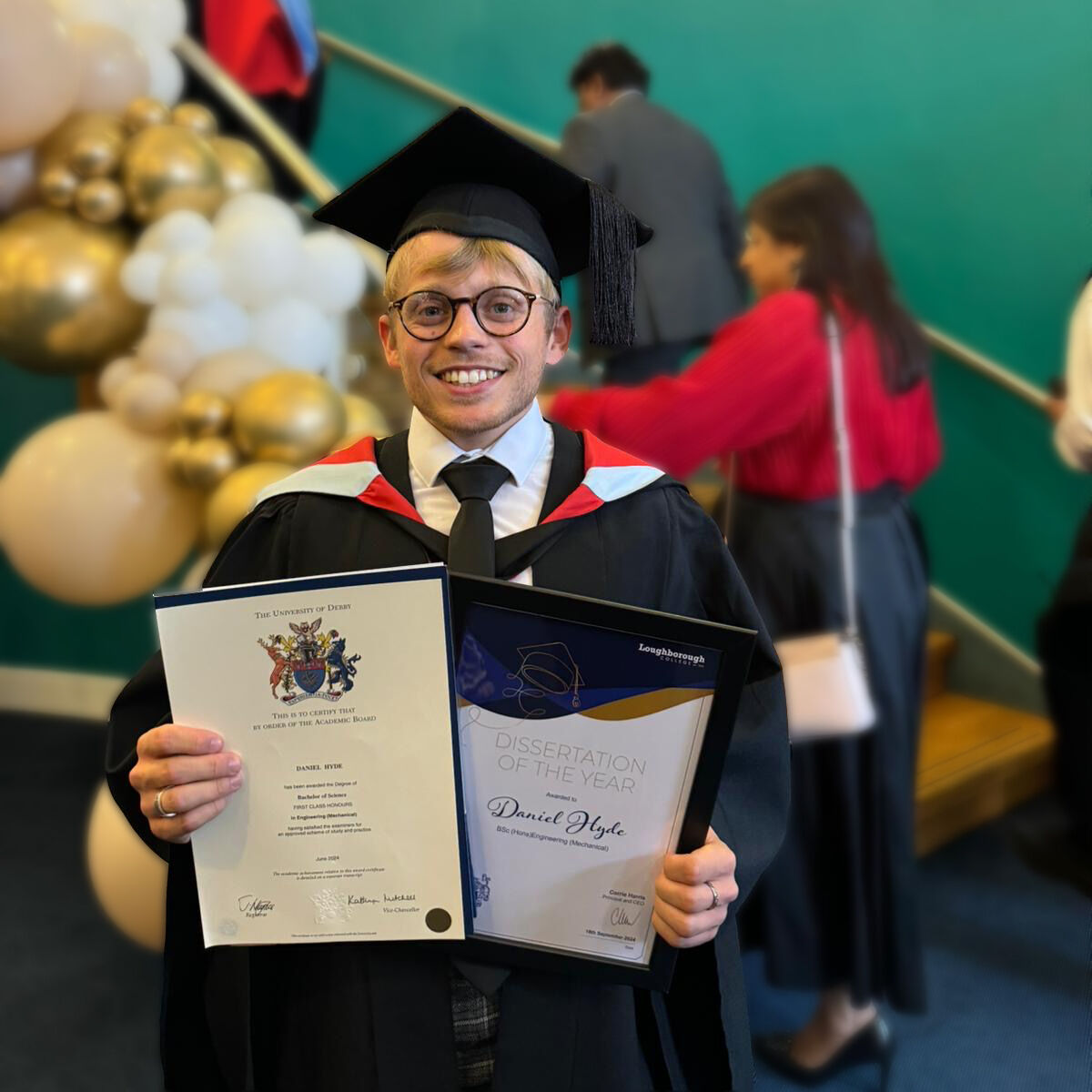 Matsuura_UK's tweet photo. Flashback; 2024 Highlight;

Matsuura extend our congratulations to Dan Hyde, Applications Engineer, for achieving his Bachelors of Mechanical Engineering (BSc Hons Mechanical Engineering). Double congratulations to Dan for achieving Dissertation of the Year with his #BScHons! https://t.co/nvxs8XYMxU
