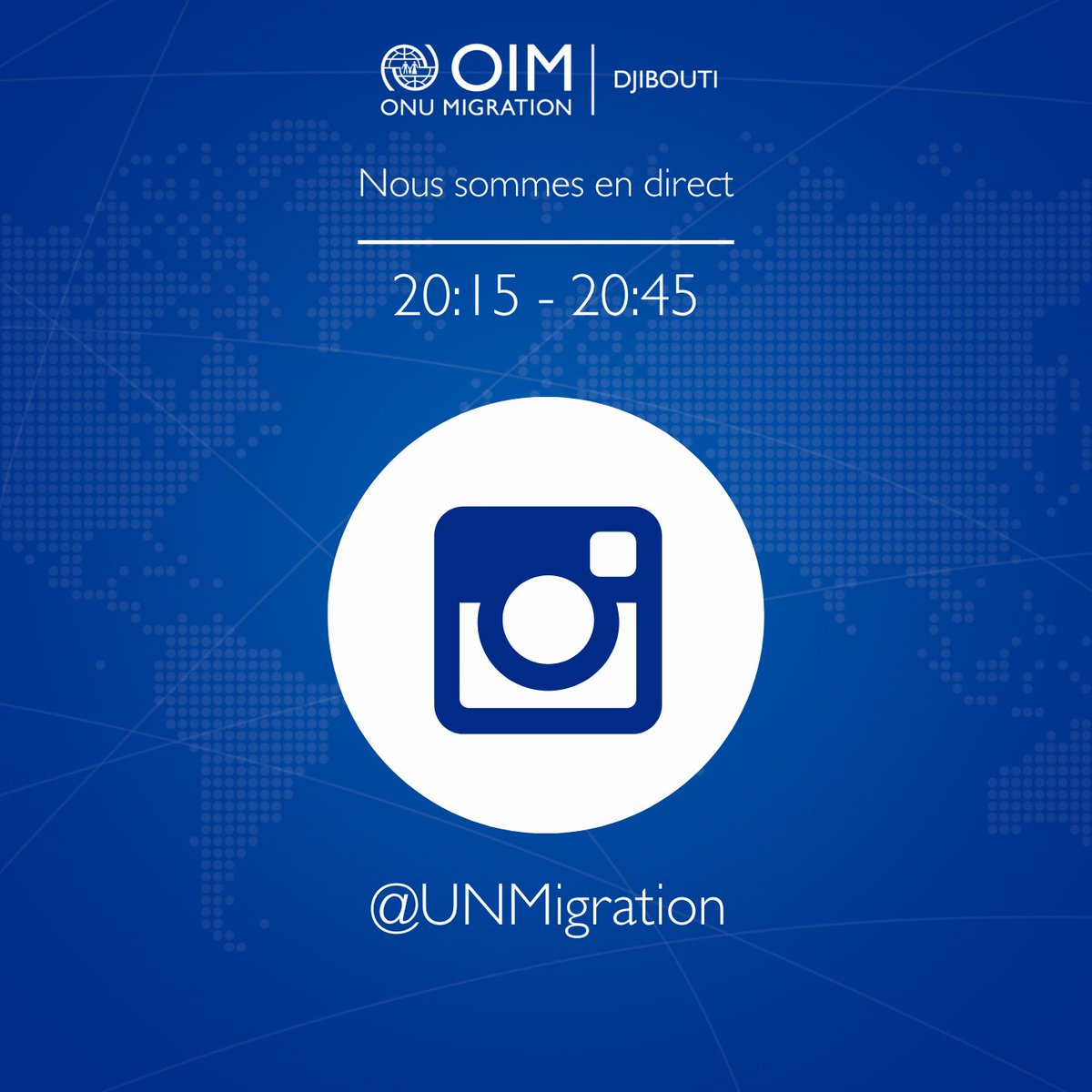 Rejoignez-nous sur <a href="/UNmigration/">IOM - UN Migration 🇺🇳</a> Instagram en direct pour célébrer la Journée internationale des migrants 2024 

📅 18 Dec   
📷 20h15 à 20h45

#ChaqueEtape #JIM2024