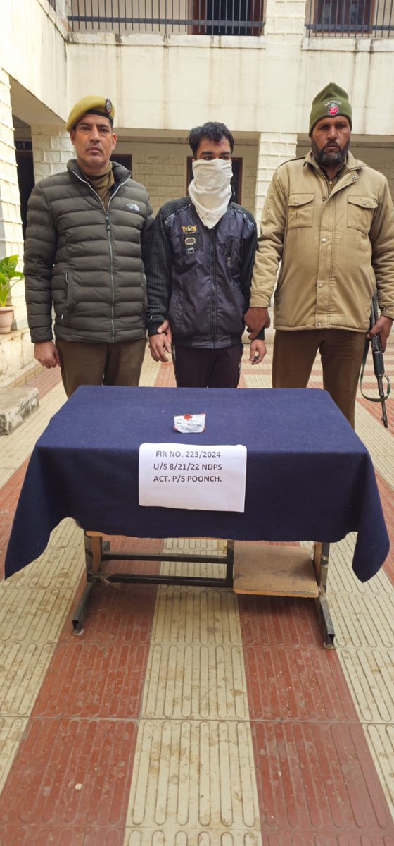 DISTRICT POLICE POONCH ضلع پولیس پونچھ (@poonchpolice) on Twitter photo Poonch Police had apprehended a notorious drug peddler Rahul Kapoor R/O Mohalla Dungas Poonch with 4.45 Grams of Heroin <a href="/JmuKmrPolice/">J&K Police</a> <a href="/ZPHQJammu/">Zonal Police Media Centre- Jammu Zone</a> <a href="/digrprange/">DIG R-P Range</a> Poonch Police had apprehended a notorious drug peddler Rahul Kapoor R/O Mohalla Dungas Poonch with 4.45 Grams of Heroin <a href="/JmuKmrPolice/">J&K Police</a> <a href="/ZPHQJammu/">Zonal Police Media Centre- Jammu Zone</a> <a href="/digrprange/">DIG R-P Range</a>