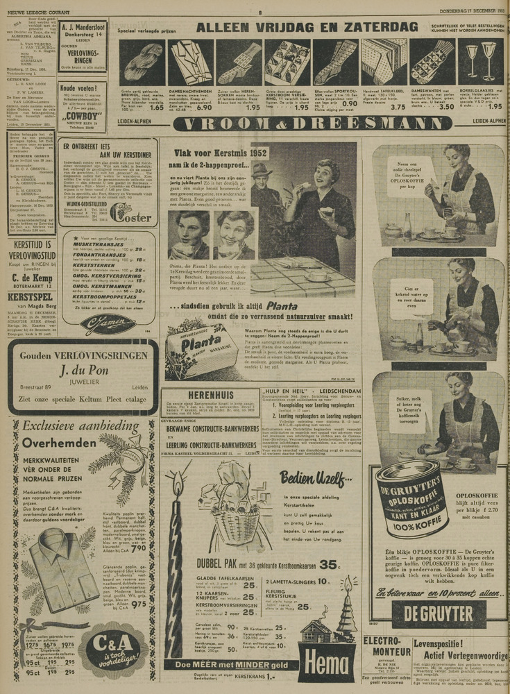🎅 Kerst staat voor de deur! Welke kerstadvertenties spot jij in de Nieuwe Leidsche Courant van 17 december 1953, vandaag precies 71 jaar geleden?

Zelf tot in de details bekijken? 👉tinyurl.com/f8at9nck