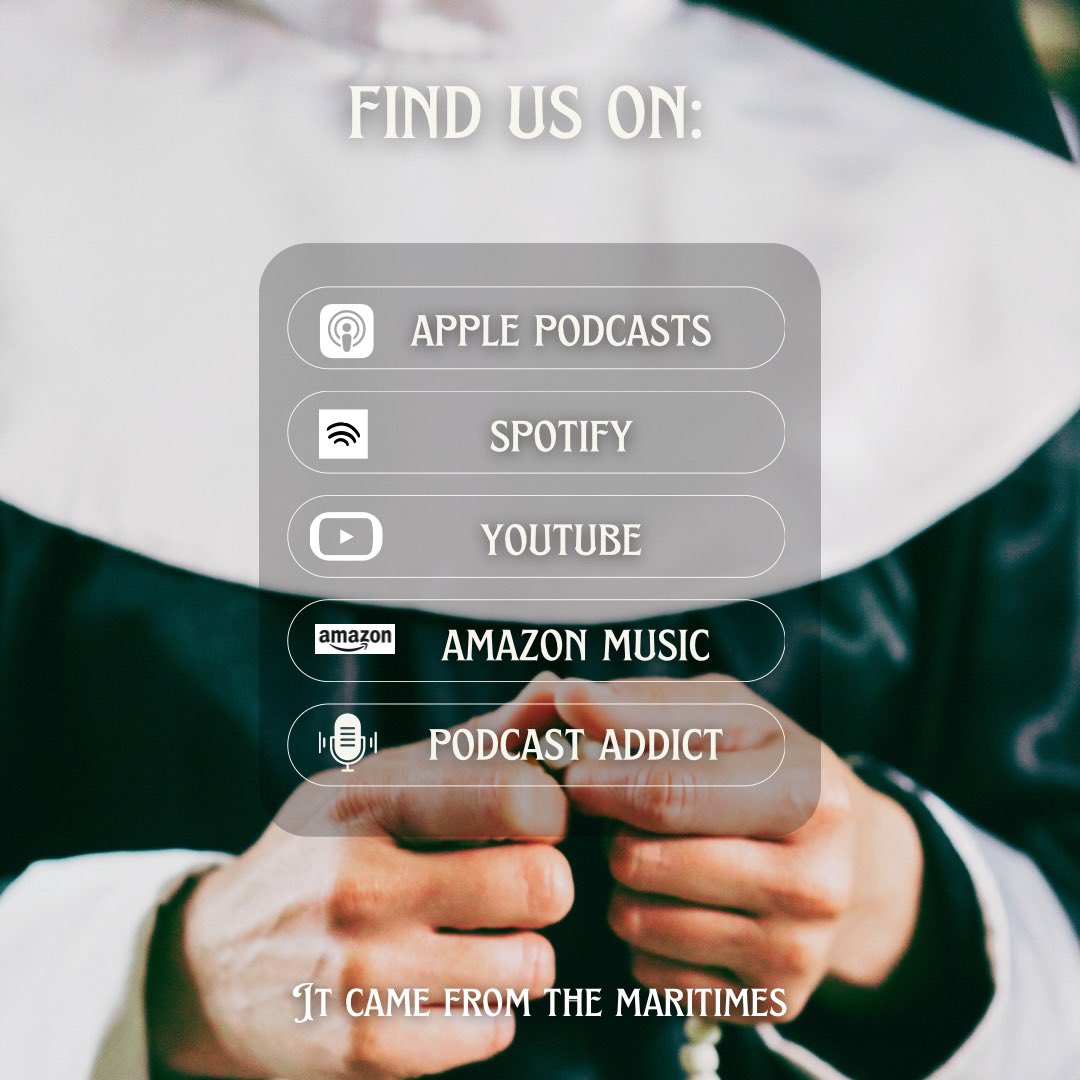 icftmaritimes's tweet photo. In Miramichi, New Brunswick, the legend of the Headless Nun has been told for years. Have you seen her late at night?

Join us today to hear the story of Sister Marie Inconnue’s unfortunate demise, and the actions of her unsettled spirit. 

Available on Apple, Spotify &amp; more! https://t.co/P1nWv4x89v