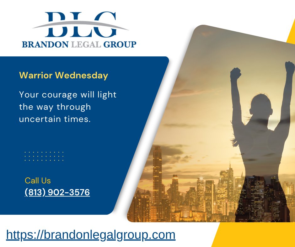 BrandonLegal's tweet photo. Warrior Wednesday 
Your courage will light the way through uncertain times. 

Call Us (813) 902-3576 
Family Law Attorneys, Brandon &amp; South County Florida
https://t.co/bMXZAM5OFd https://t.co/9KOOMyizcm