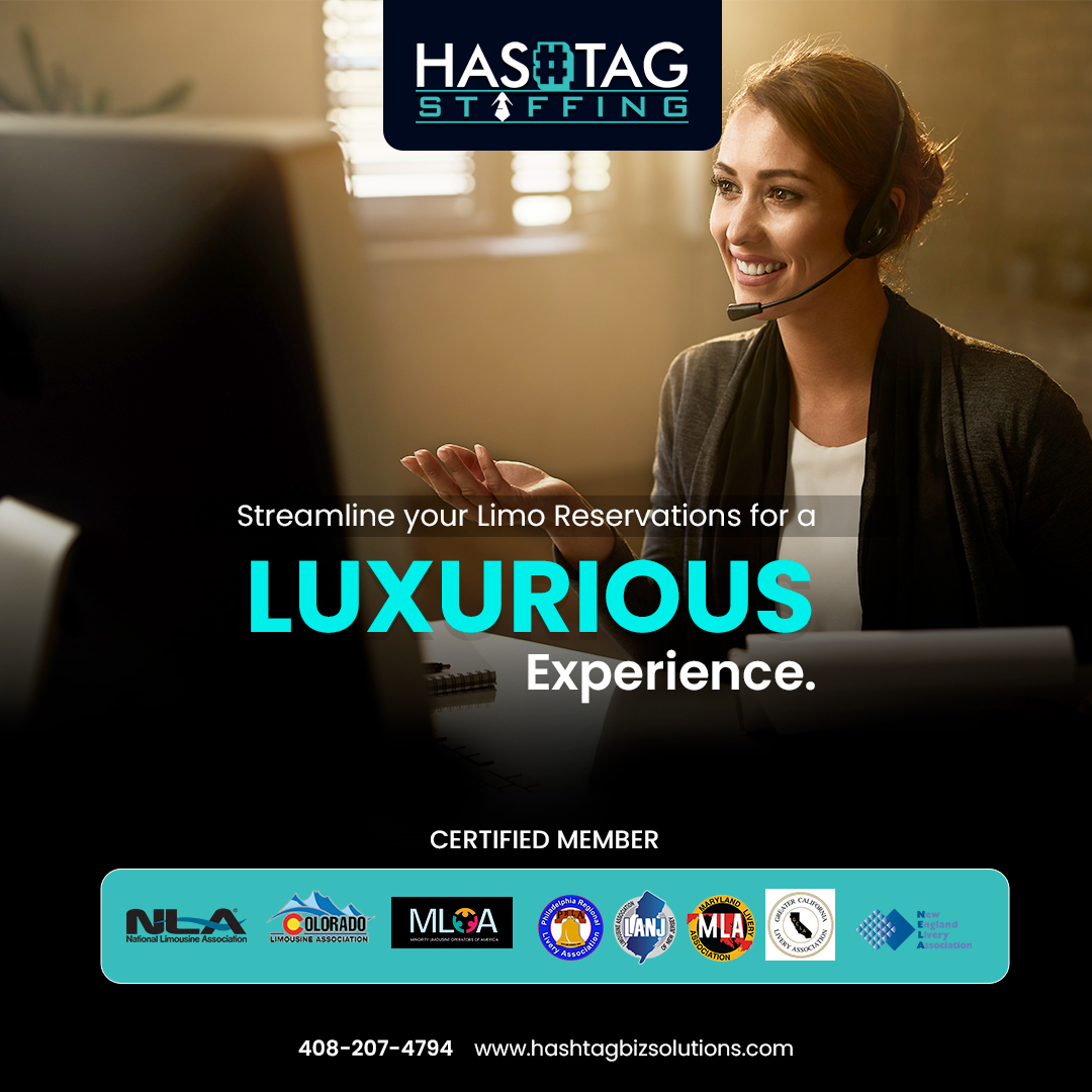HashtagBizSolu3's tweet image. Focus on the benefits of having a specialized team managing limousine reservations, making the booking process easy and enjoyable for clients.

Email - info@hashtagbizsolutions.com

#LimoStaffing #DispatchExperts #Reservations #HashtagBizSolutions #LimoService #StaffingExcellence