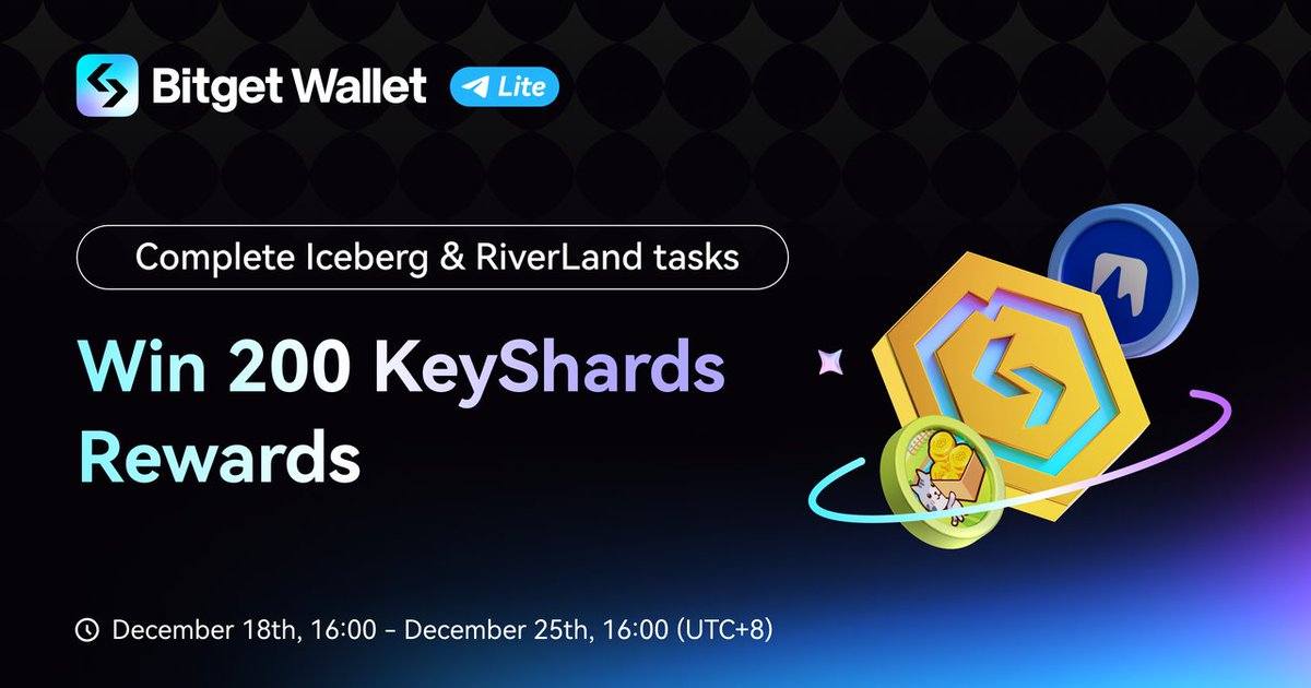BitgetWallet's tweet image. 🎄 #Limited Task weekly updated! Earn 200 KeyShards and unlock the key for more rewards and privileges! 🎁

🎉 Bitget Wallet Lite x Riverland x Iceberg campaign is live 🔥
💎 @RiverLand_Game is a TON mini game where you can build your farming empire and explore the mystery NFT…