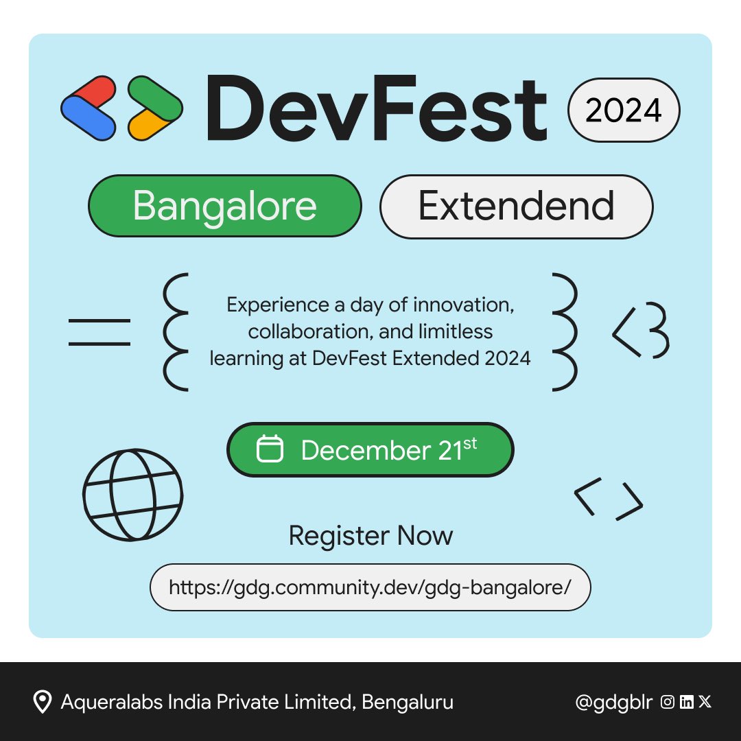 Could not attend DevFest Bangalore 2024 ?

Don’t worry!!
Here is DevFest Bangalore Ext 2024 like never before ✨