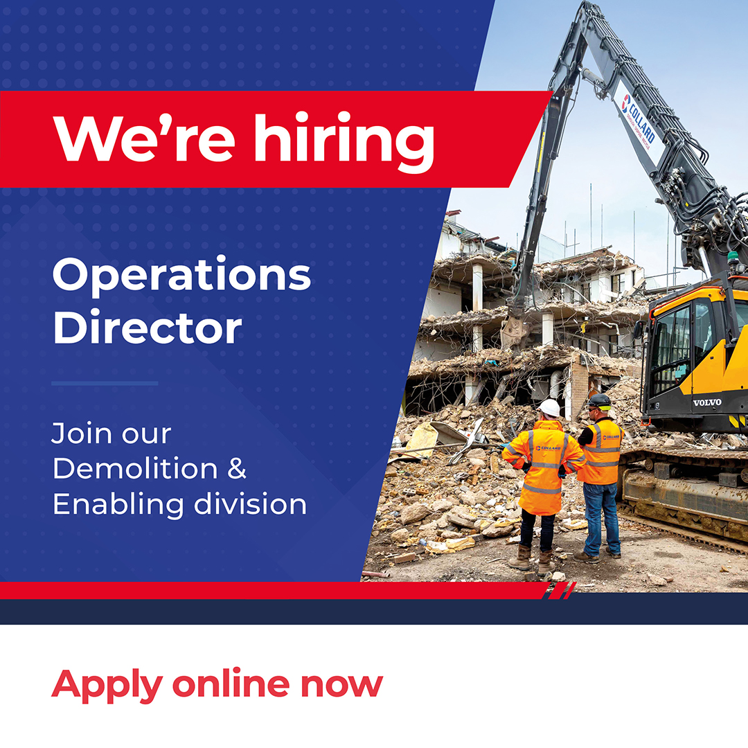 We’re hiring! 
With a strengthening order book we have the opportunity for an experienced Operations Director to join our Demolition &amp; Enabling division to ensure the smooth and efficient planning, management and resourcing of our pipeline of contracts.
🔗 ow.ly/abXl50UtcSI