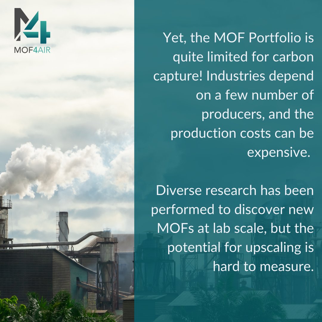 mof4air's tweet photo. 🔬  Breakthrough for carbon capture with the MOF4AIR Project

🌱 The MOF4AIR project is expanding the portfolio of Metal-Organic Frameworks for carbon capture. We're identifying MOFs with real potential for industrial upscaling! https://t.co/TitGytpGNM