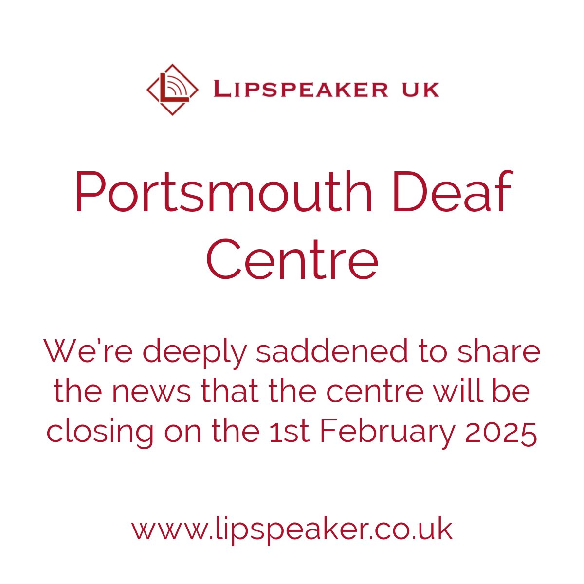 We’re deeply saddened to share that the Portsmouth Deaf Centre will close from 1st Feb 2025. For years, it has been a cornerstone for the local deaf community, fostering connection, support &amp; belonging. Thank you to all who made it so special.

#PortsmouthDeafCentre #Legacy