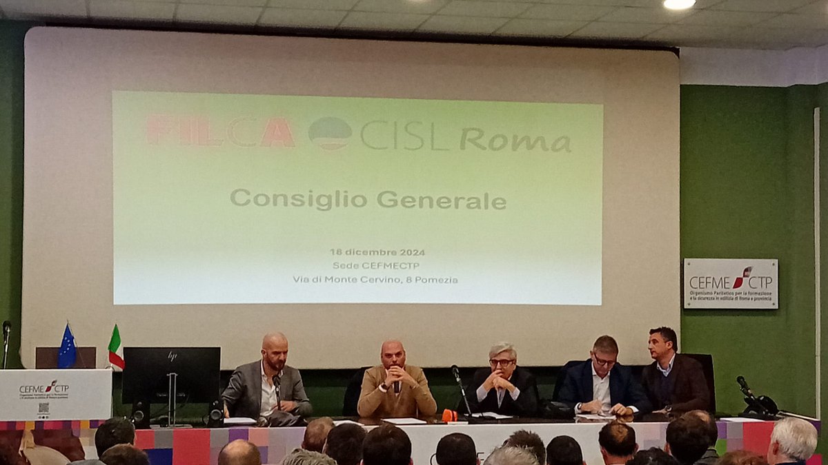 FilcaCisl's tweet photo. Il SG Enzo Pelle al CG congiunto delle Filca #Roma e #Lazio: "Grazie alle nostre competenze conquistiamo l'interlocuzione con le istituzioni. È il #sindacato che aveva immaginato Giulio Pastore, che aveva puntato proprio su #formazione, centro studi, protagonismo della #Cisl". https://t.co/Wb3rKSTYta