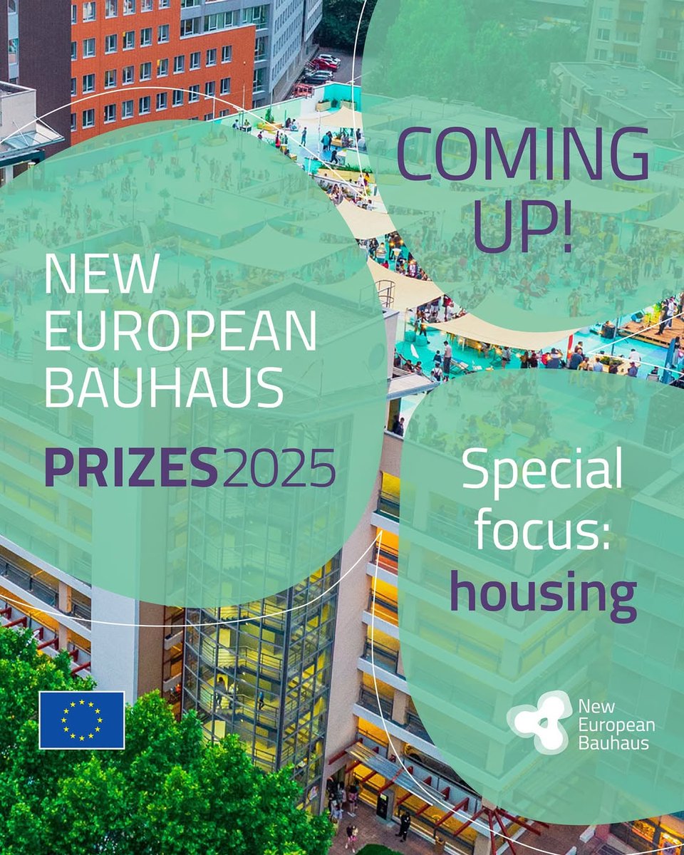 The New European Bauhaus Prizes 2025 are on their way! Get ready to showcase your innovative projects and creative ideas for shaping beautiful, sustainable, and inclusive spaces.
 
For this edition, housing will be a key priority: prizes.new-european-bauhaus.europa.eu