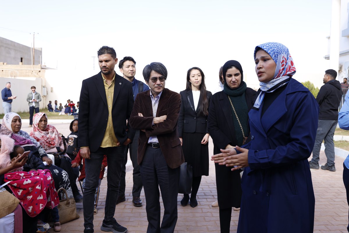 UnicefLibya's tweet photo. This week, 🇯🇵 Ambassador to Libya, Mr. @AmbShimmura visited the UNICEF #Baity Centre in #Benghazi.
He met Sudanese refugee #children & families witnessing the impact of those child-friendly spaces.
since 2022, Japan has supported #children in Libya through:
✔️ Child-friendly spaces
✔️ COVID-19 response
✔️ WASH, health & protection services
✔️Flood response in the East of #Libya
Thank you, Japan for standing #ForEveryChild! 🇯🇵🤝🇱🇾