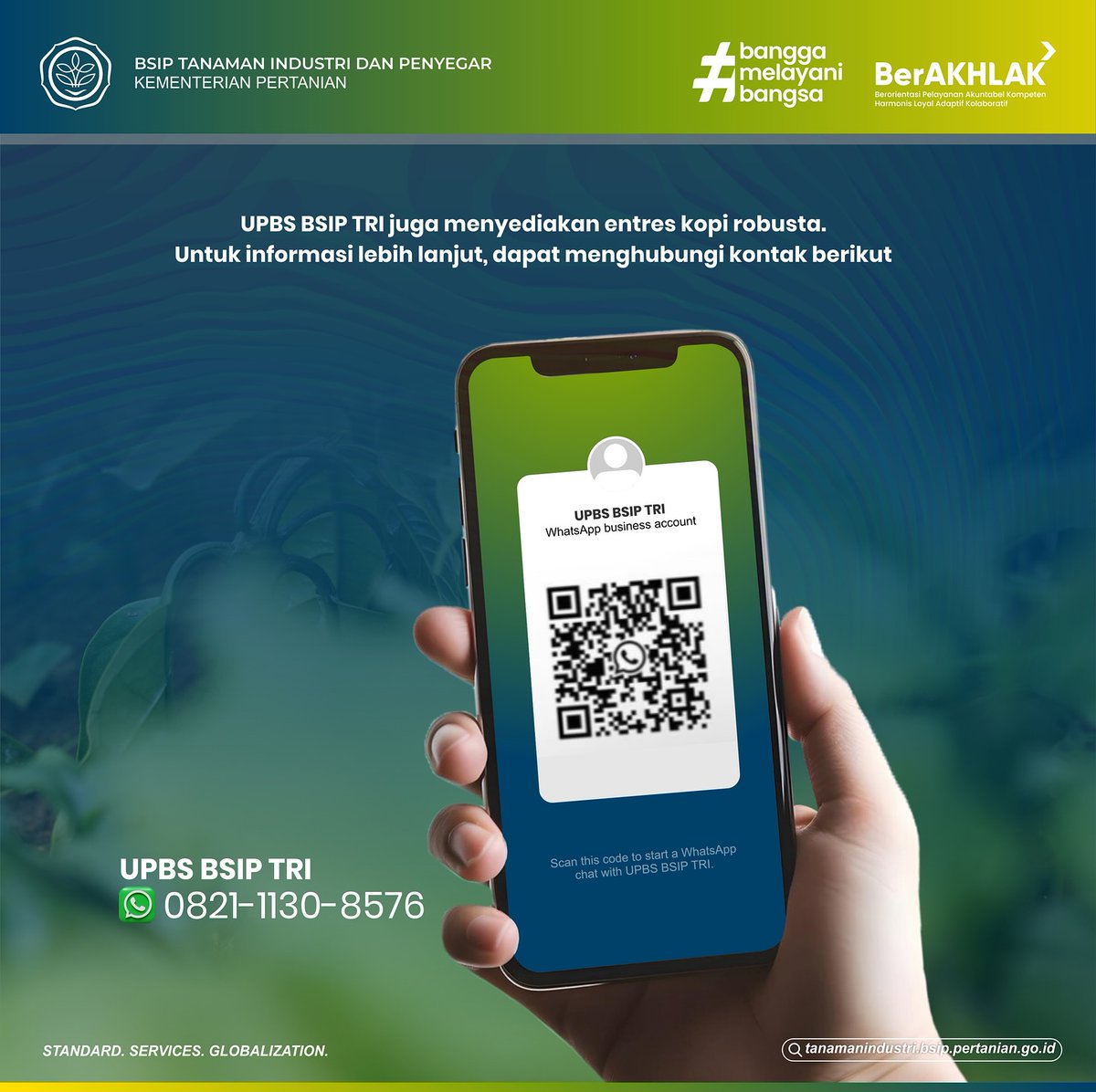 brmptri's tweet image. Hi, #frenSIP!
Apakah #frenSIP membutuhkan benih kopi berkualitas yang tersertifikasi? 

Unit Pengelola Benih Sumber (UPBS) BSIP TRI adalah salah satu unit yang memproduksi, mengelola, dan mendistribusikan benih kopi terstandar.

#benihkopi #UPBS #kopi #standar