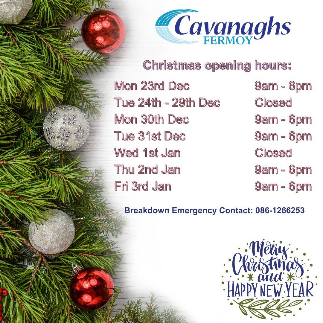 Our Christmas opening hours are here! Whether you're winding down or gearing up for 2024, we’re here when you need us 🎄
Wishing you a jolly festive period!
#ford #fordowners #merrychristmas #happynewyear #fordireland #supportlocal