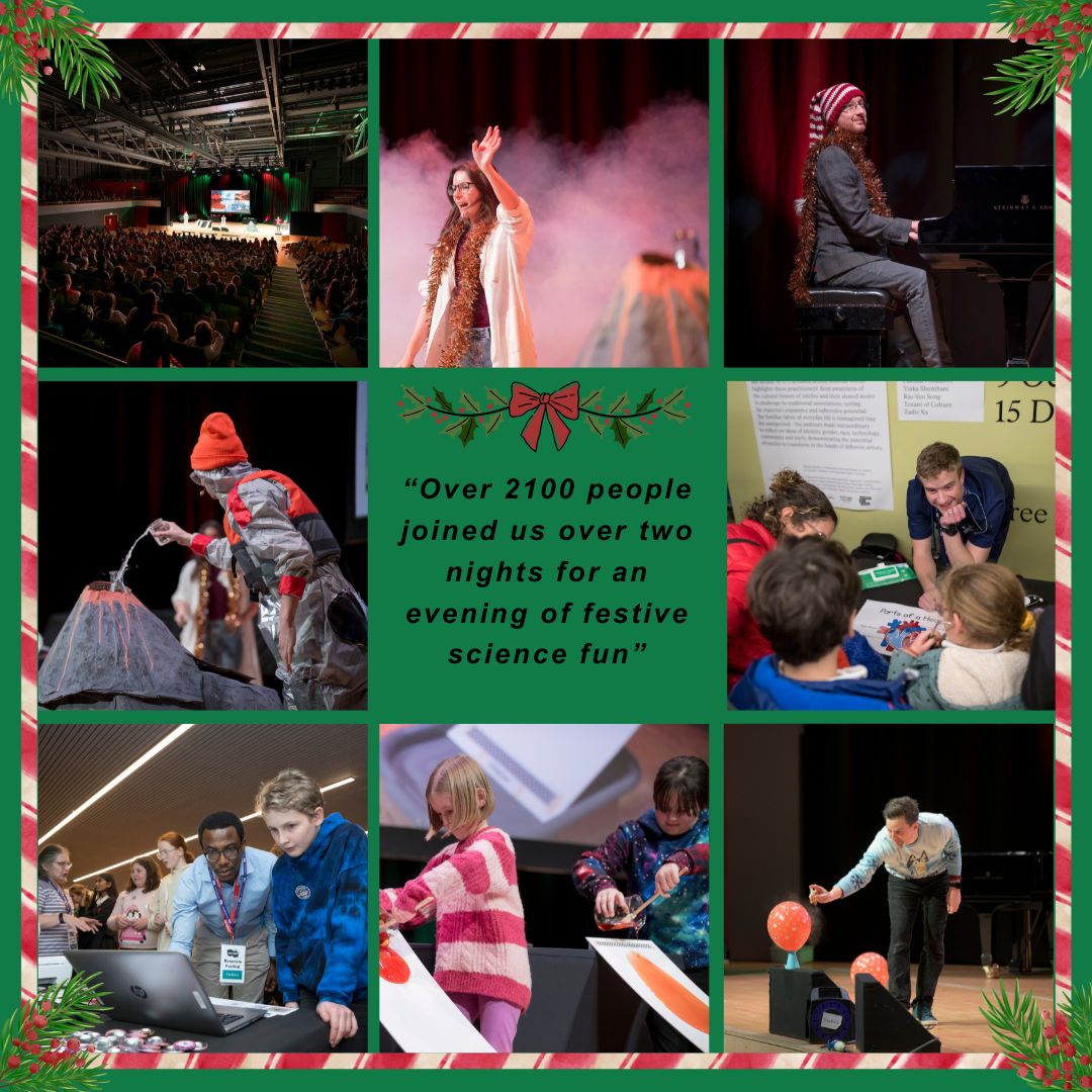 Another great year for our Christmas Lectures! They began in Physics back in 2011 with just 160 people attending. In 2024, over 2100 people joined us for 2 nights of festive science fun. 

Thanks to everyone who joined us &amp; a huge thank you to our staff &amp; students who took part!