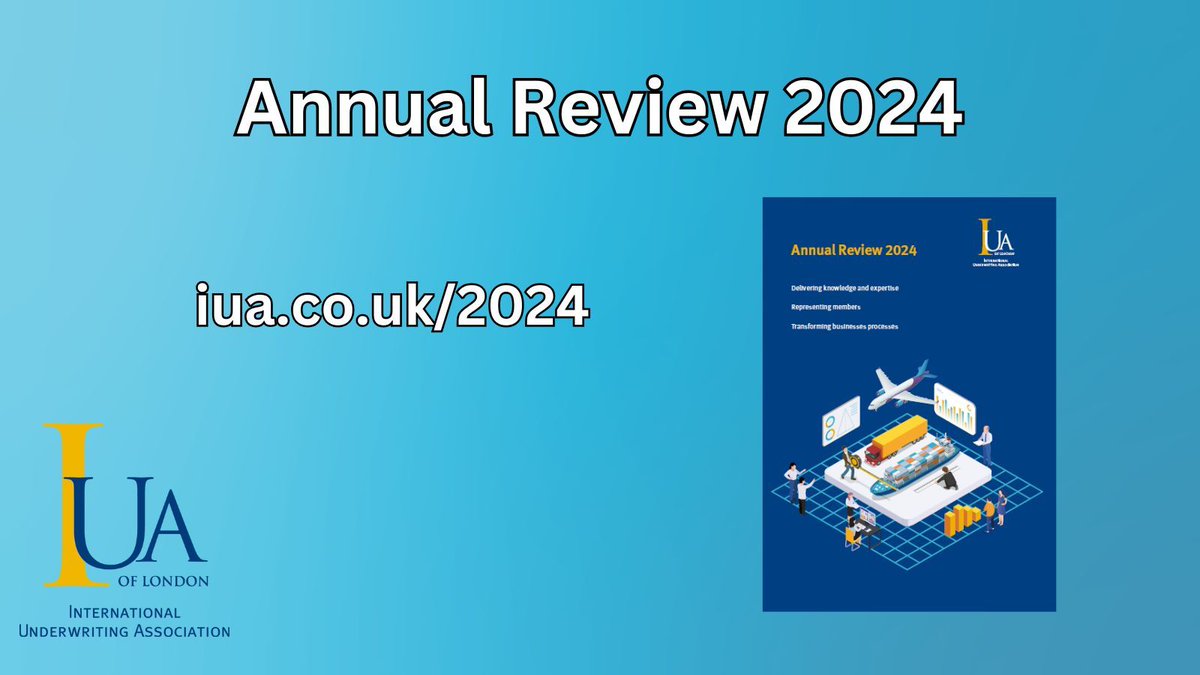The IUA has today issued its annual review for 2024, showcasing our efforts on behalf of members and highlighting recent achievements in advocating for the London company market. View a copy now at our website: buff.ly/41FkB33
