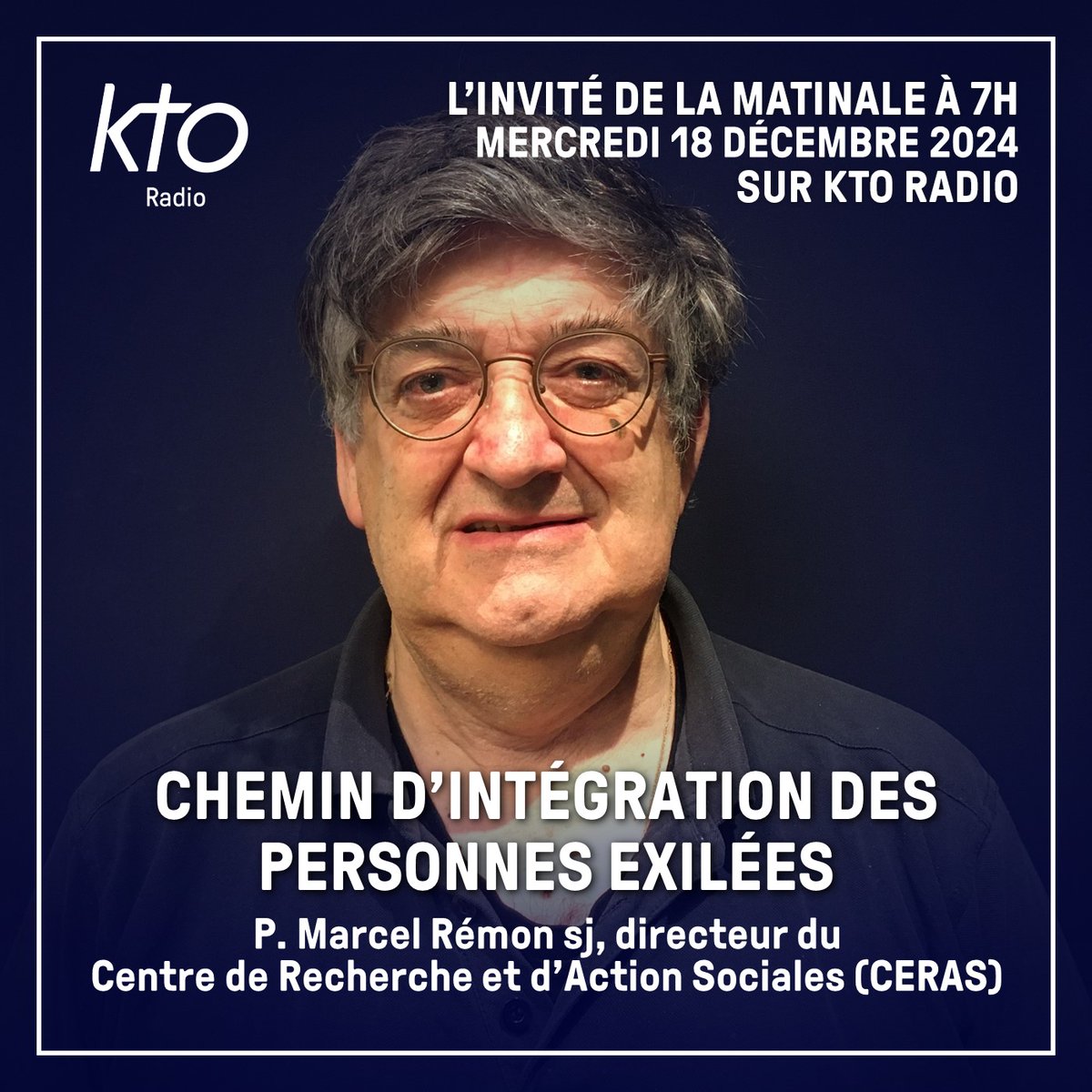 Le difficile chemin d'intégration des personnes exilées : c'est le sujet abordé avec le père jésuite Marcel Rémon, directeur du <a href="/Ceras_dse/">Centre de Recherche et d'Action Sociales</a>, à l'occasion de la Journée mondiale des #migrants.

🎧Un podcast à écouter ici : ktoradio.com/podcasts/linvi…

<a href="/Jesuites/">Jésuites EOF</a>