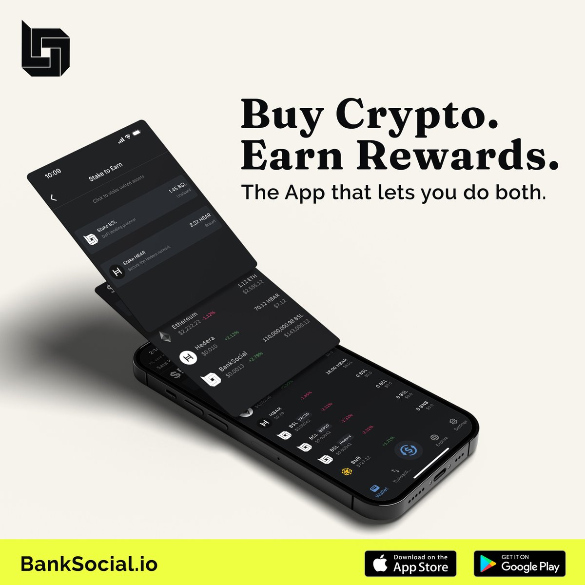 Did you know? 📊 

The #BankSocial app has helped thousands of users securely #Stake, earn, and manage their #Crypto—all from one simple, user-friendly platform.

#HBAR
#ETH
#BSL
#BITCOIN