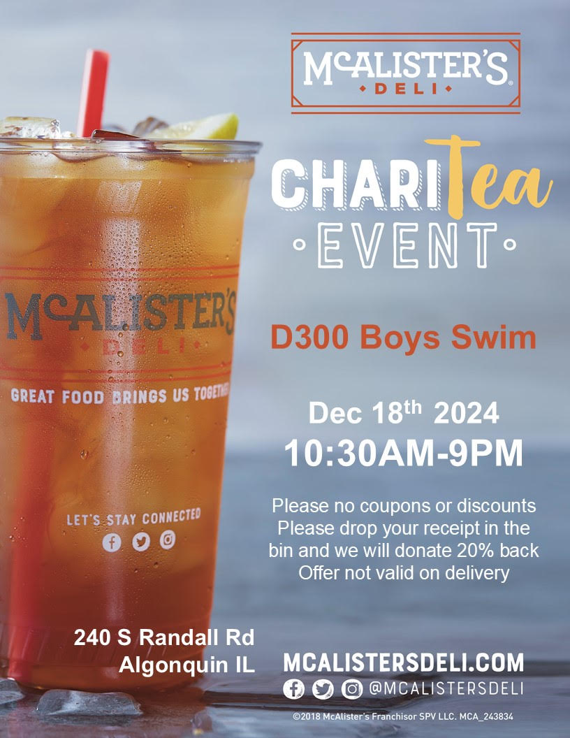 Come support our team at McAlister's on Randall today!