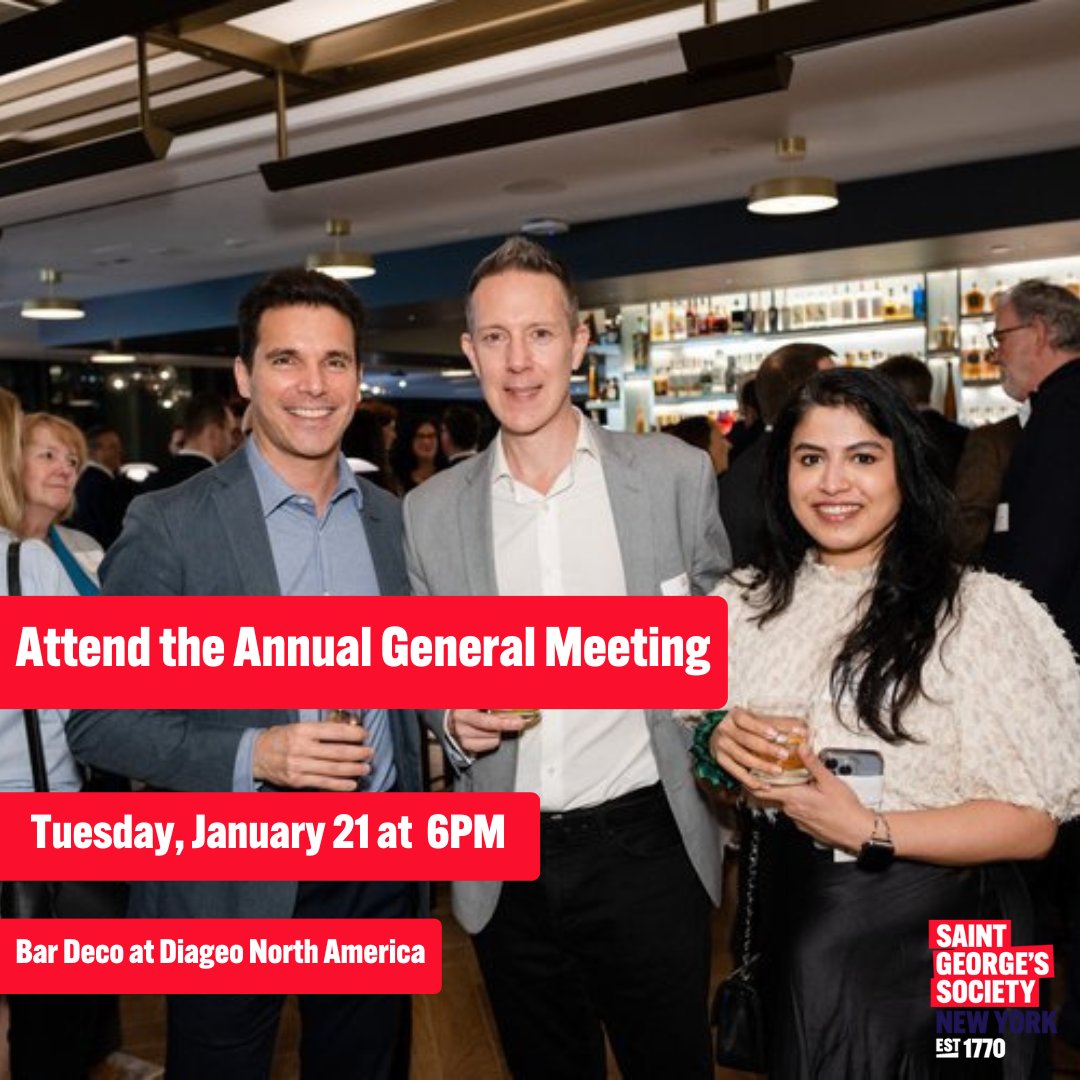 Registration is now open to attend the Annual General Meeting in January at Diageo North America HQ! 🎉

Enjoy beautiful views of NYC and an open bar offering signature cocktails and bites. 🍸
📆 : 1/21 at 6PM ET
📍: Diageo North America HQ
bit.ly/4iEzMjd
