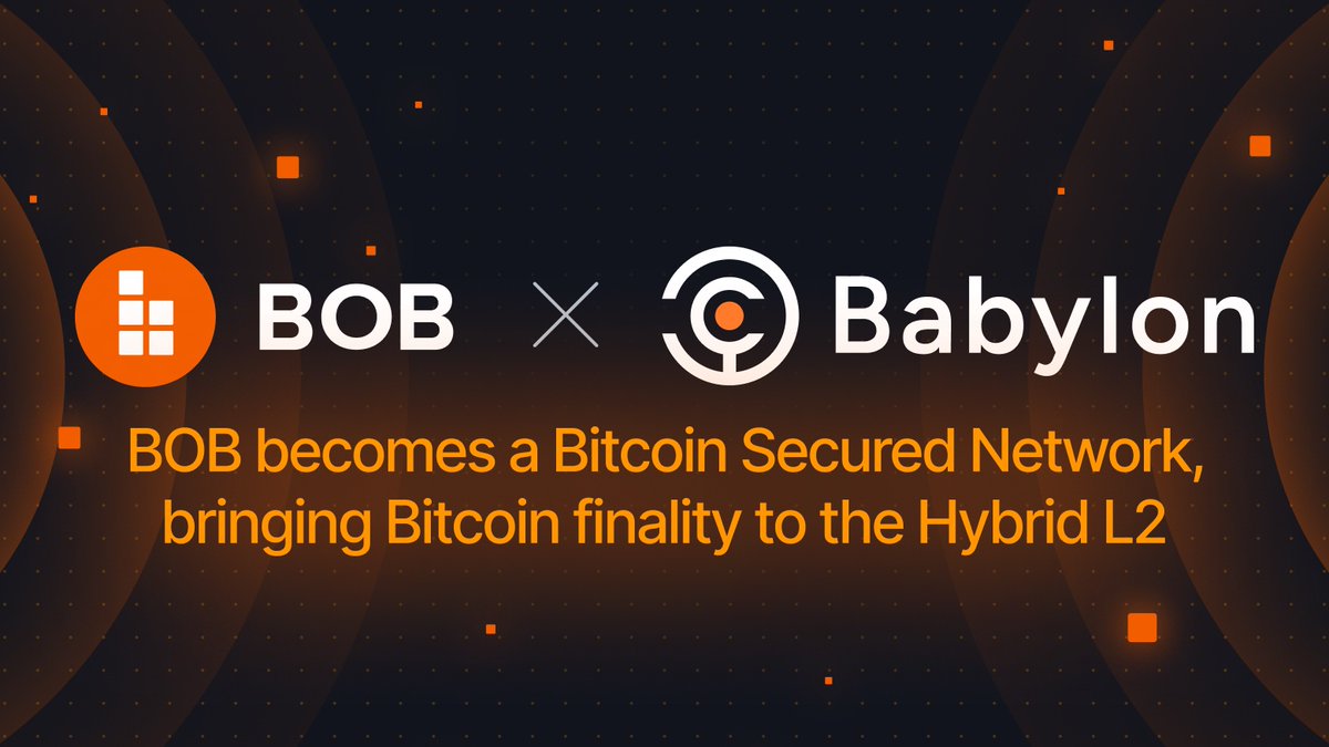 Introducing BOB as a Bitcoin Secured Network (BSN).

Through our integration with <a href="/babylonlabs_io/">Babylon</a>, we’re bringing Bitcoin finality to the Hybrid L2 and making <a href="/build_on_bob/">BOB</a> the best place to use BTC Liquid Staking Tokens (LSTs).

blog.gobob.xyz/posts/bob-inte…