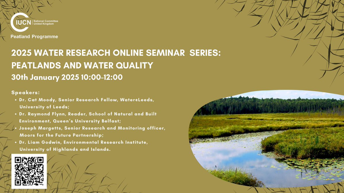 📢The first of our joint IUCN Peatland Programme and Environment Agency Water Research online seminars is now open for booking. 30th January (10 - 12.00 GMT). Please share this great free learning opportunity  bit.ly/3Dn91Q4