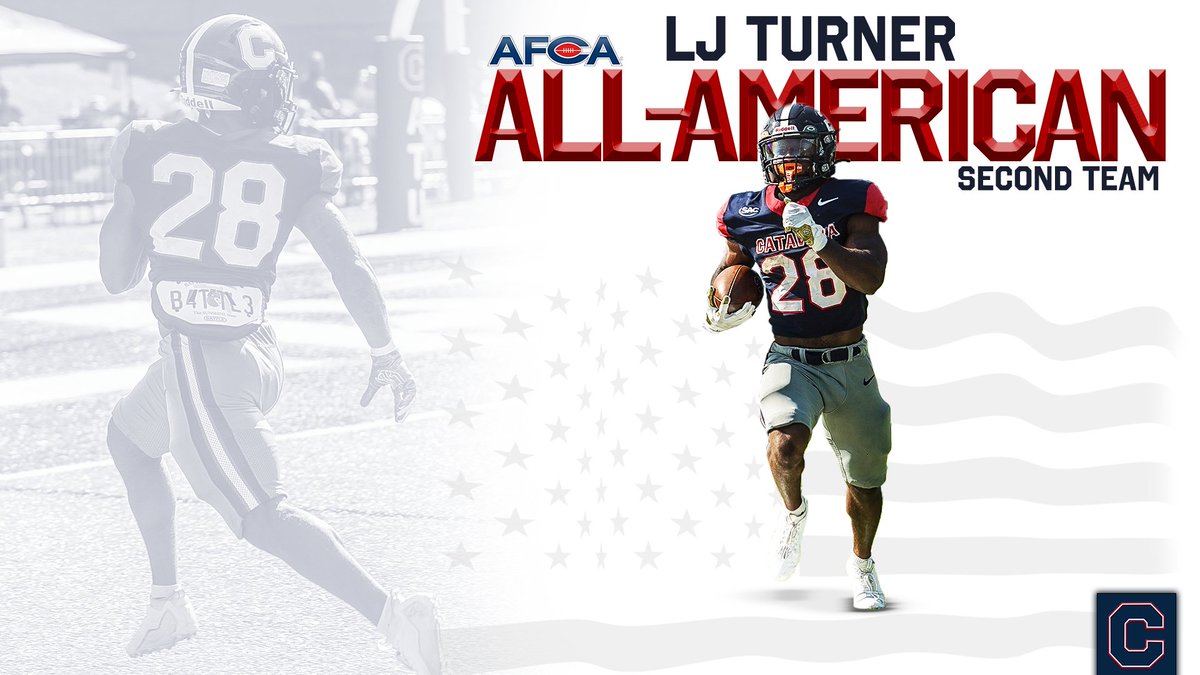 Catawba College Athletics (@catawbaindians) on Twitter photo 𝓐𝓛𝓛-𝓐𝓜𝓔𝓡𝓘𝓒𝓐𝓝 🏈🇺🇸
LJ Turner is just the 10th AFCA All-American and the first outright All-American RB in <a href="/CatawbaFootball/">Catawba Football</a> history 🫡
Release | bit.ly/4glinun
#AllGas | #CatawbaCulture 𝓐𝓛𝓛-𝓐𝓜𝓔𝓡𝓘𝓒𝓐𝓝 🏈🇺🇸
LJ Turner is just the 10th AFCA All-American and the first outright All-American RB in <a href="/CatawbaFootball/">Catawba Football</a> history 🫡
Release | bit.ly/4glinun
#AllGas | #CatawbaCulture
