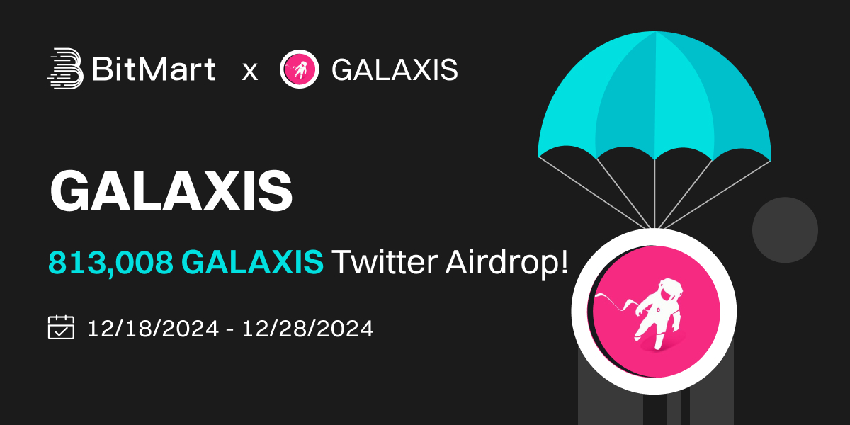 🌟 #BitMart X #GALAXIS #Airdrop 🌟

1️⃣Follow <a href="/BitMartExchange/">BitMart</a> &amp; <a href="/Galaxisxyz/">Galaxis</a> 
2️⃣Like, RT and tag 3 frds
3️⃣Join t.me/BitMartExchange  &amp; discord.gg/galaxisxyz
4️⃣ Fill out this form forms.gle/PXiGip4TmVkXFm…

✨ 300 lucky winners / 813,008 GALAXIS

Register
