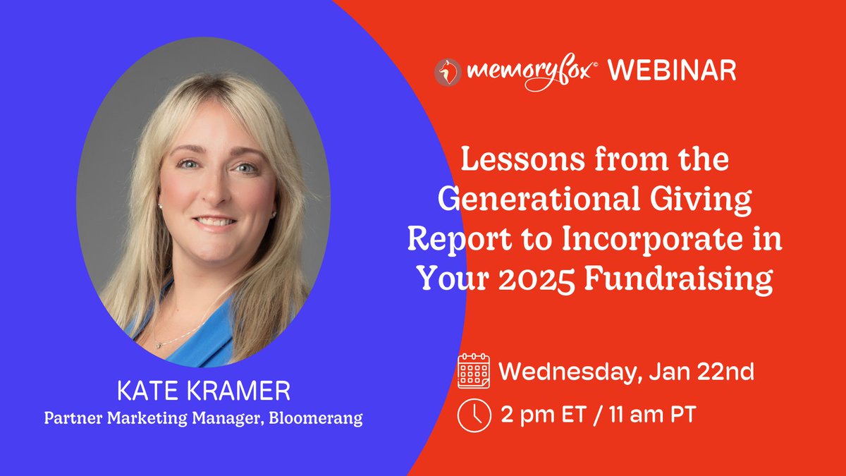 Let’s talk about generational giving with <a href="/bloomerangTech/">bloomerang</a>'s Kate Kramer!

#Bloomerang &amp; <a href="/qgiv/">qgiv</a>’s #GenerationalGivingReport surveyed 1k donors of all ages to learn how donor-giving preferences are changing by generation.

Let's dig it: memoryfox.io/bloomerang-gen…     #nonprofit