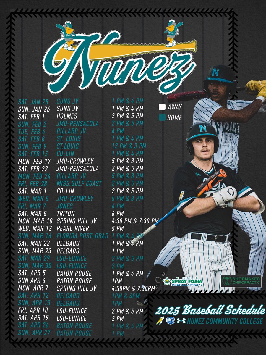 NunezCCBaseball's tweet image. 📆 Mark your calendars! The Pels take the field in a little over 1 month!
#FlockUp