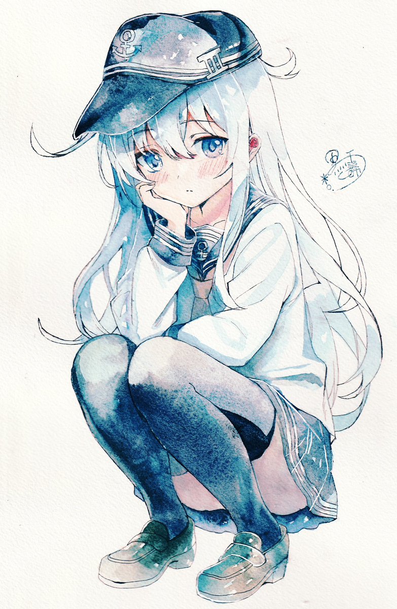 艦これ「響(+2H)#艦これ版深夜の真剣お絵描き60分一本勝負#艦これ版真剣お絵描き60」|黒霧のイラスト