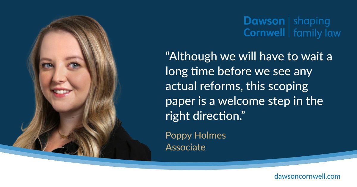 Associate Poppy Holmes comments in <a href="/corpadviser/">Corporate Adviser</a> on the Law Commission's scoping report on financial remedies on divorce, published this morning. Read Poppy's comments here: bit.ly/3VJGo5S

#LawCommission #FinancialRemedies #FamilyLaw #MatrimonialFinance