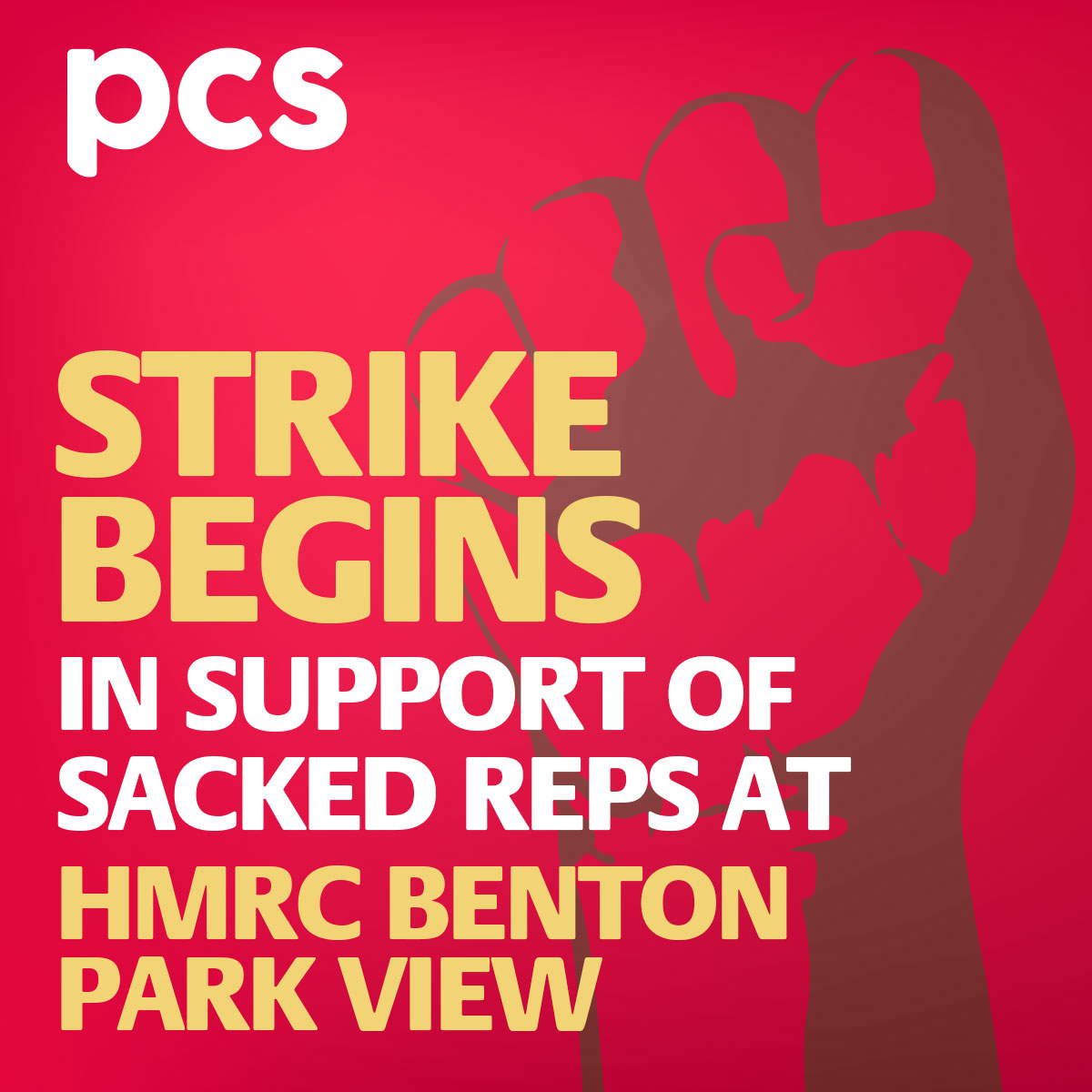 pcs_union's tweet photo. Hundreds of #PCS members at Benton Park View in Newcastle are on strike for 8 weeks in support of the 3 reps sacked by HMRC in relation to their trade union activity. The members at Employer Services in PT Ops in Benton Park View in Newcastle will be on strike until 23 February unless the employer agrees to reinstate the three reps. 
https://t.co/eZ3EqYAfN7