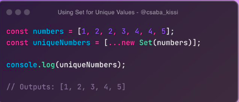m_ragulpriyan's tweet photo. Day 82 of #100DaysOfNewTechnology Today, I explored the power of JavaScript's Set object! 🌟A Set in JavaScript is a collection of unique values, meaning no duplicates are allowed.I
#JavaScript #WebDevelopment #CodingTips #FrontendTech https://t.co/AJdpdZM9zI