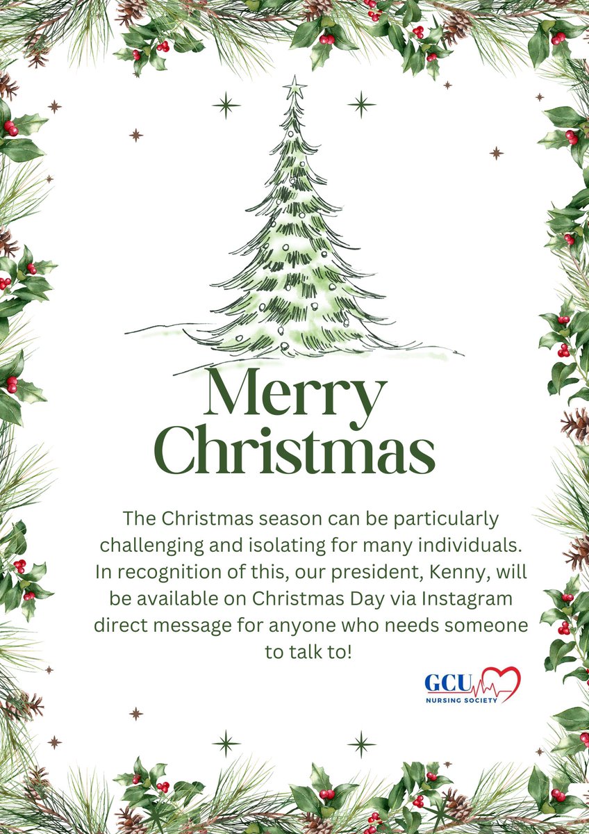 For those who may find Christmas really challenging, our president Kenny will be available on instagram for anyone that needs a chat. 🤍