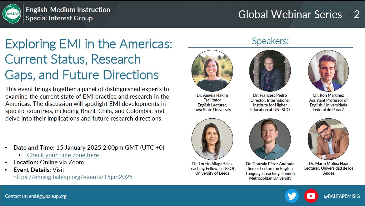 Loreto Aliaga Salas (@loreto_as) on Twitter photo Join <a href="/simplygonzalo/">Gonzalo Pérez Andrade</a> and I at the next BALEAP EMI Global Webinar Series
All details below!
emisig.baleap.org/home Join <a href="/simplygonzalo/">Gonzalo Pérez Andrade</a> and I at the next BALEAP EMI Global Webinar Series
All details below!
emisig.baleap.org/home