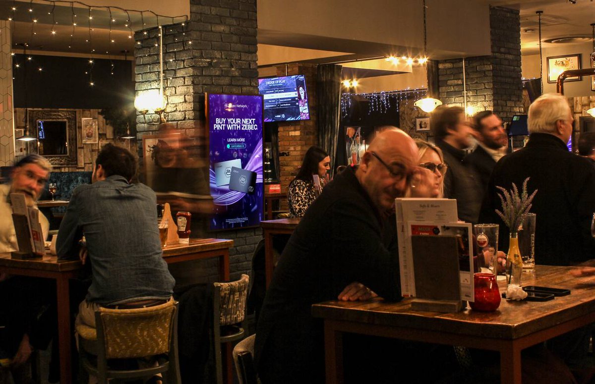 Zebec_HQ's tweet photo. 🇬🇧 Zebec goes live in the UK! 🇬🇧

We’re bringing crypto spending to the pubs. Cheers! 🍻

Put the drinks on your Zebec Card and pay with crypto—whether it’s a pint, a whiskey, or a round for the whole crew. 💳

Now live across 1,300+ screens in pubs all over the UK. Cheers to the future of payments! 🔗

🔗 Get your card now: https://t.co/jNRA2zaDcD